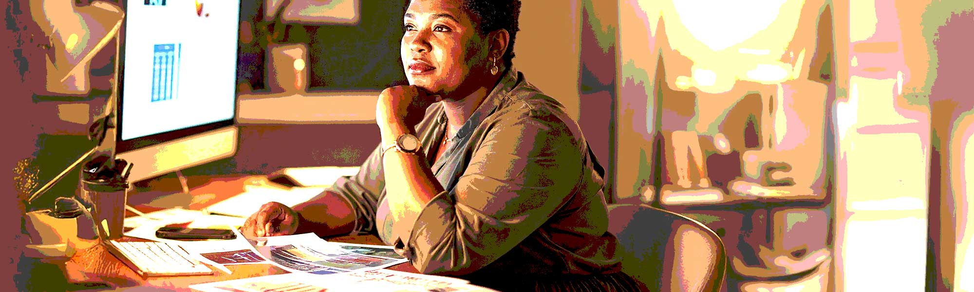 Business woman making a decision